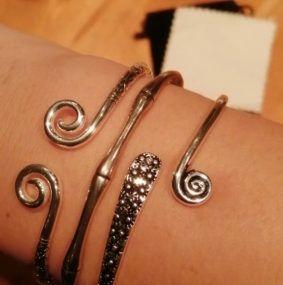 !NEW Heavy 925 Sterling Silver Swirl Cuff | Adjustable Bracelet - Picture 13 of 15